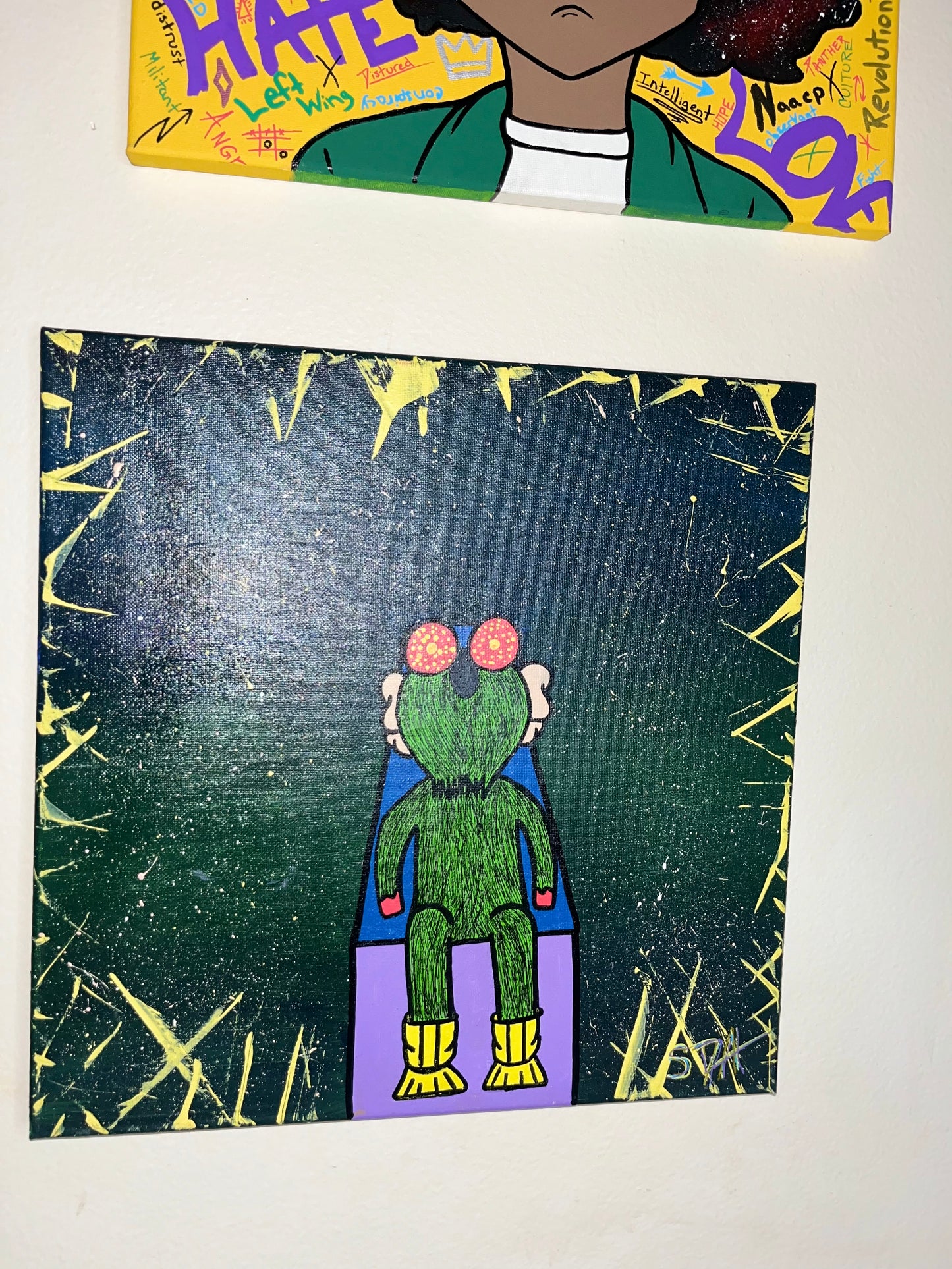 Outer-space Monster Painting 14x14