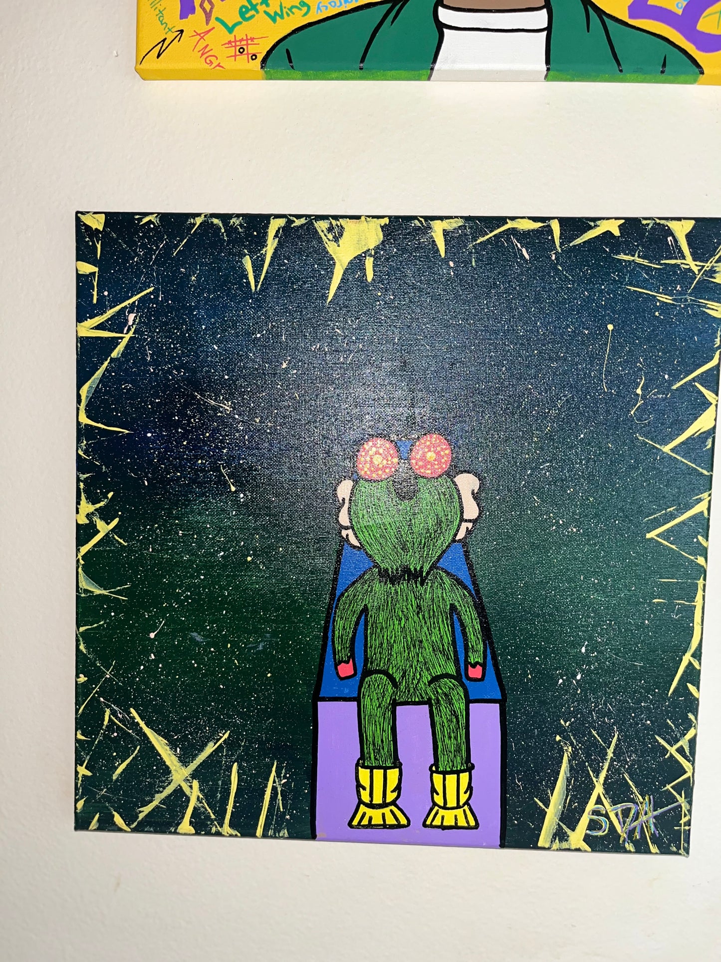 Outer-space Monster Painting 14x14