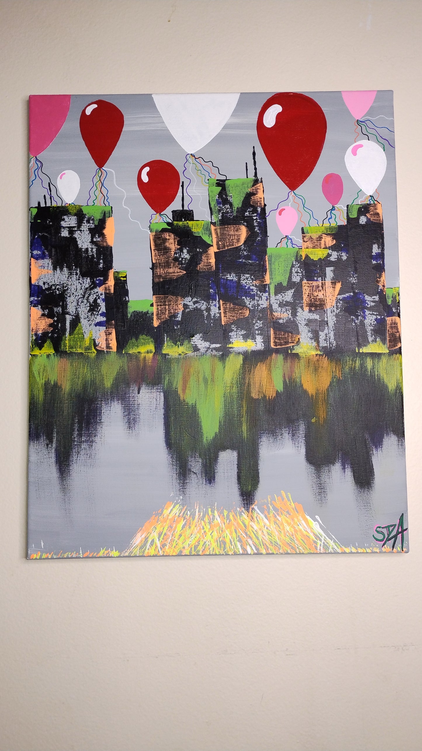 Abstract Cityscape 20x16