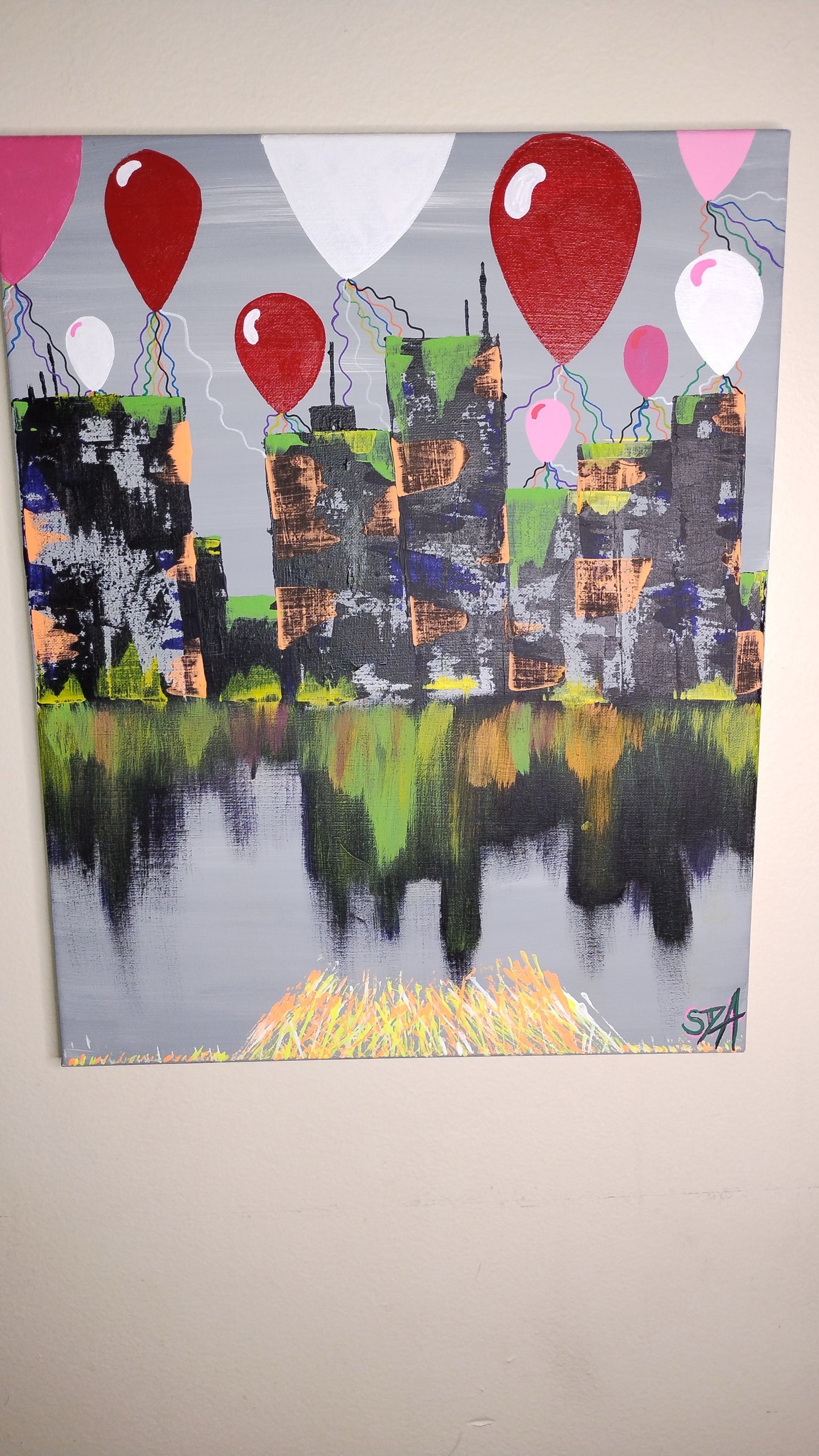 Abstract Cityscape 20x16