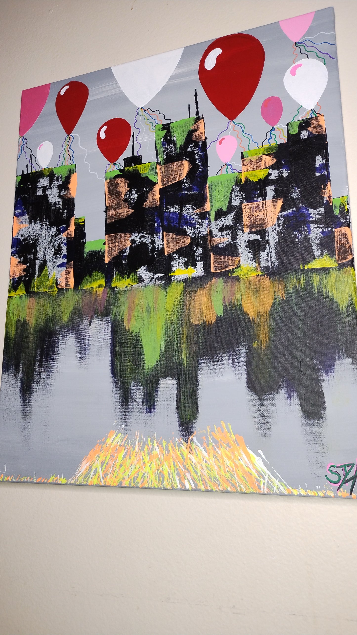 Abstract Cityscape 20x16