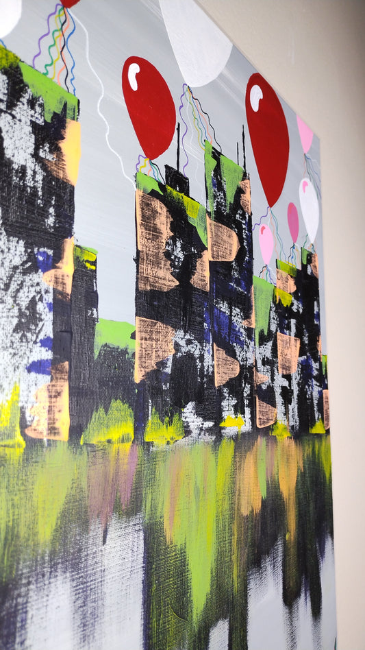 Abstract Cityscape 20x16