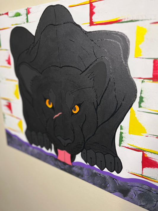 Black Panther 16x20 Acrylic Painting