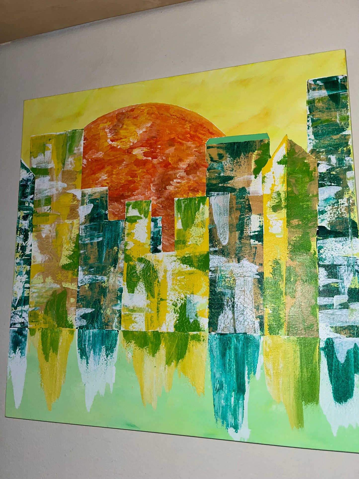 20x20 Abstract City Painting