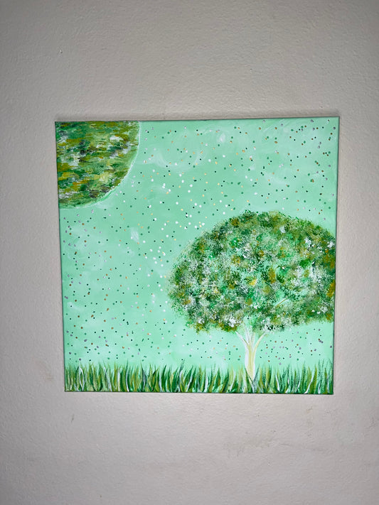 “Verte” 14x14 Tree Painting
