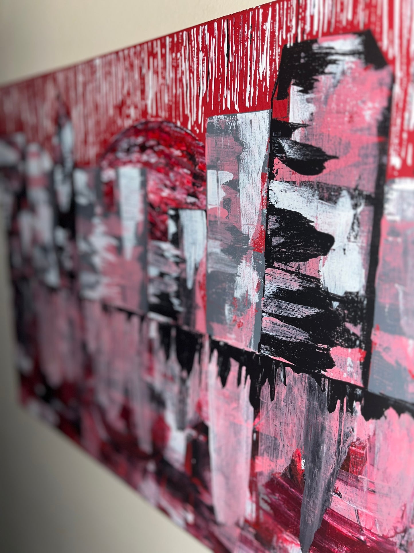 “Crimson Reflections” 12x16 Cityscape
