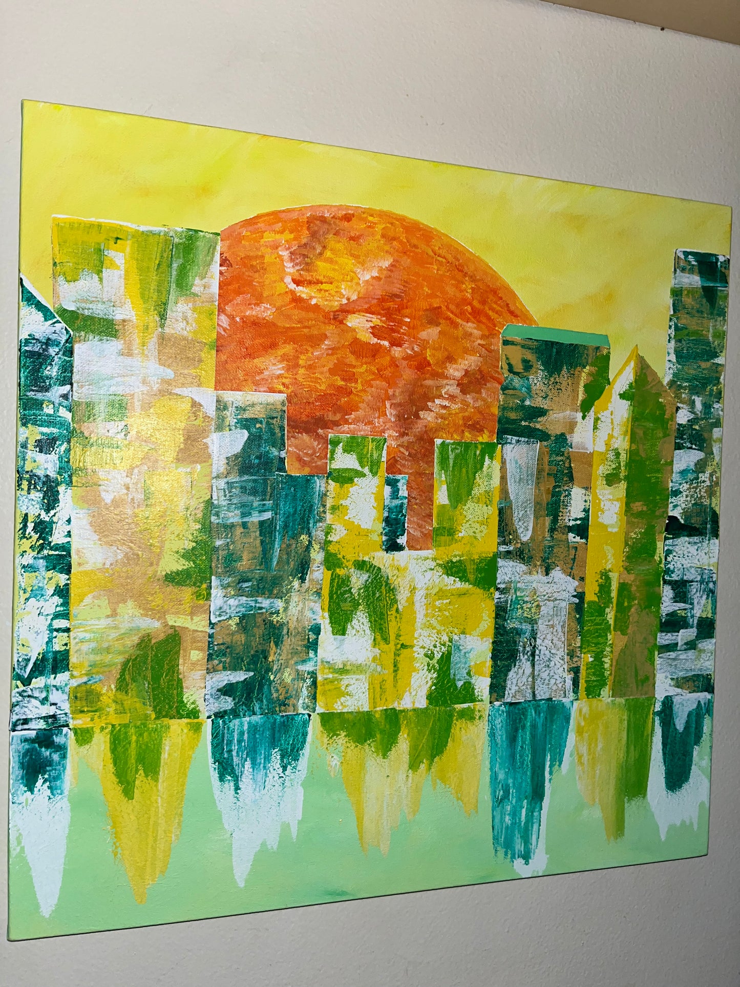 20x20 Abstract City Painting