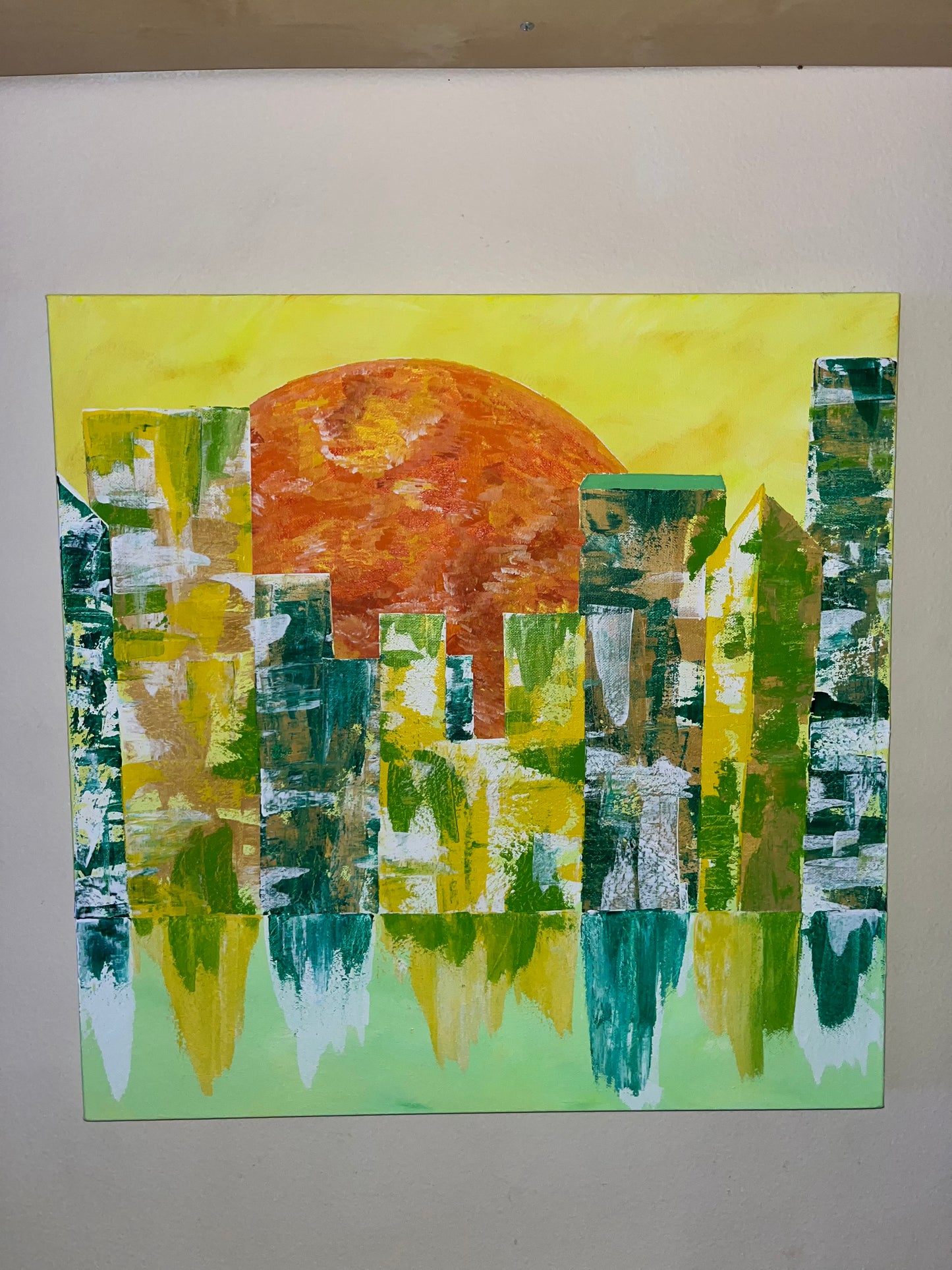 20x20 Abstract City Painting
